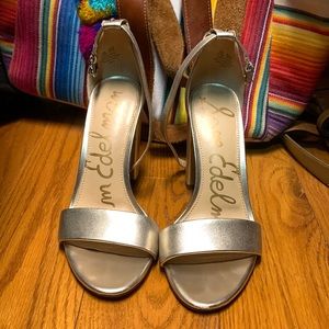 Gold leather Sam Edelman yaro block heels